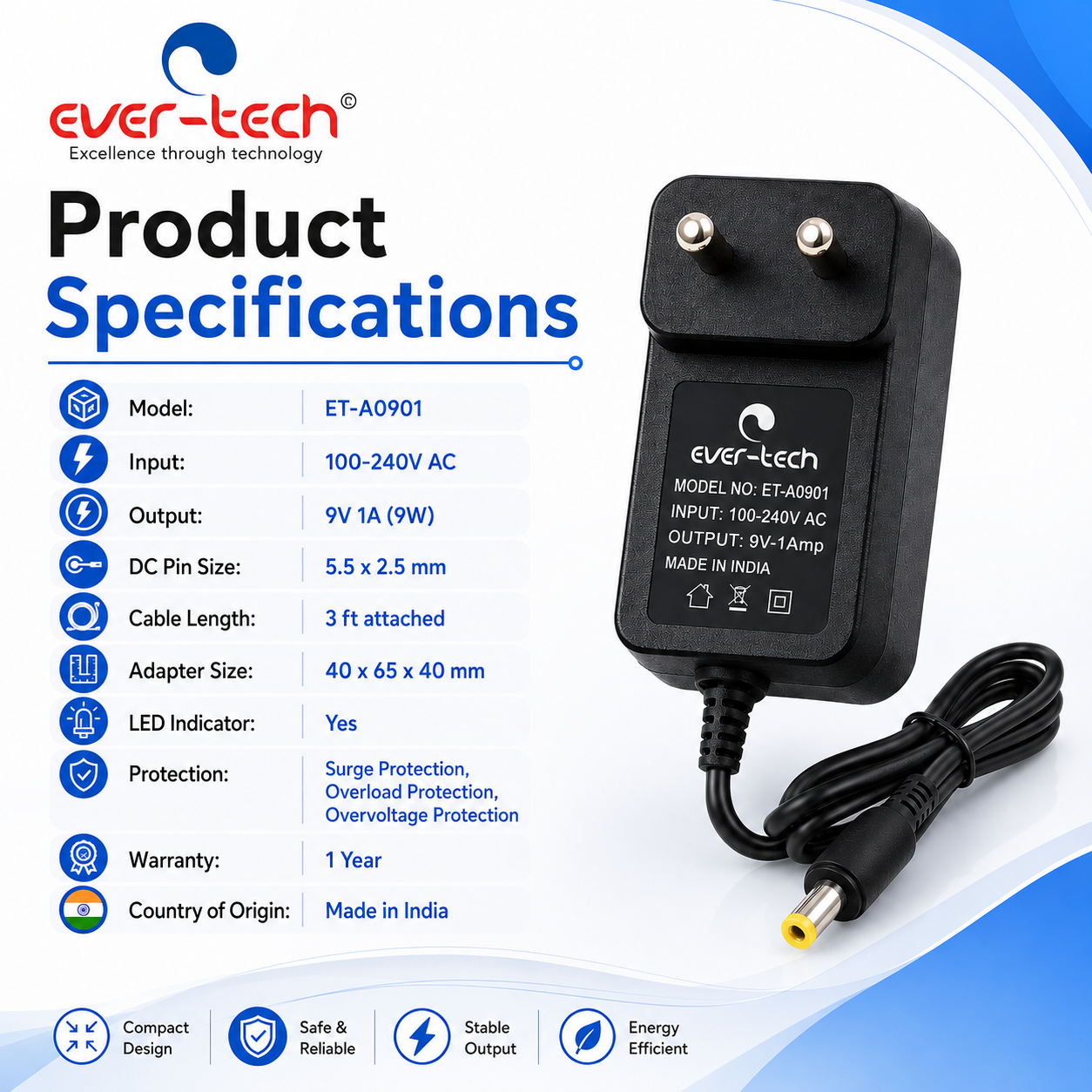 AC/DC Adapter (ET-A0901) - Image 3