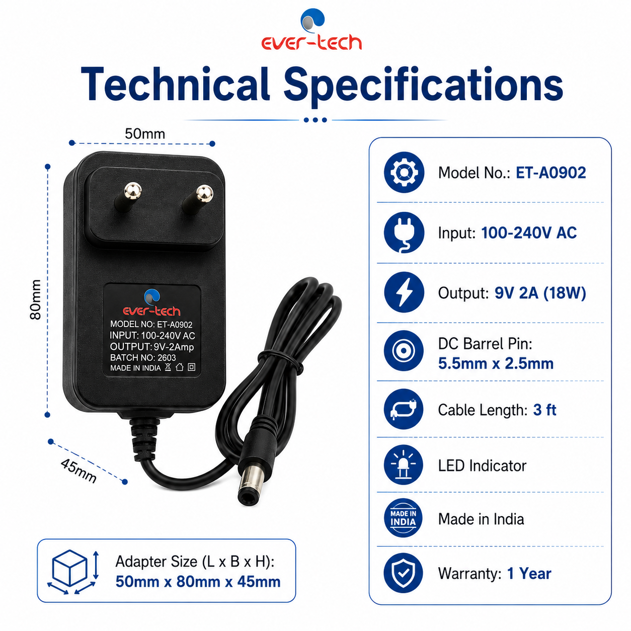 AC/DC Adapter (ET-A0902) - Image 4
