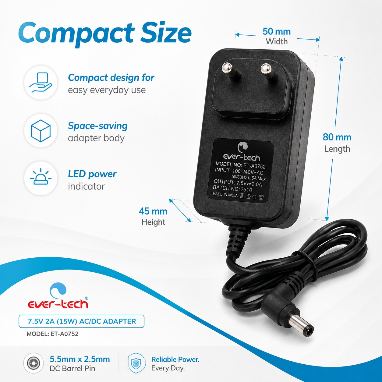 AC/DC Adapter (ET-A0752) - Image 3
