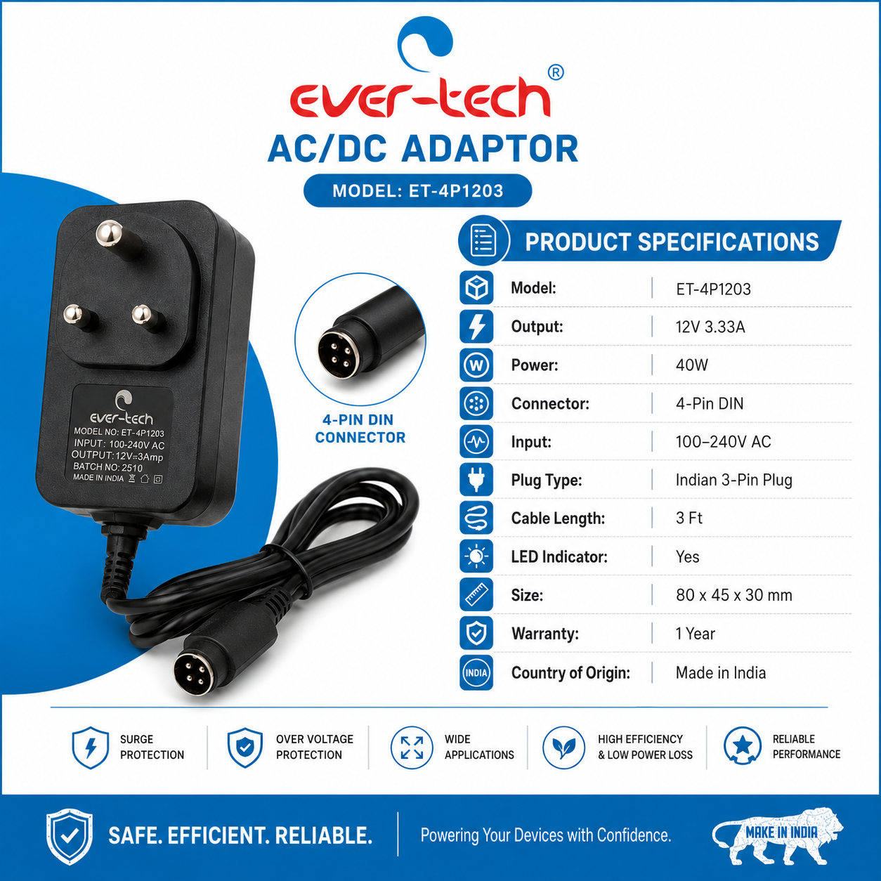 Adapter for DVR/NVR/CCTV (ET-4P1203) - Image 3